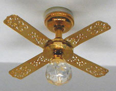 Dollhouse Miniature Small Brass Ceiling Fan